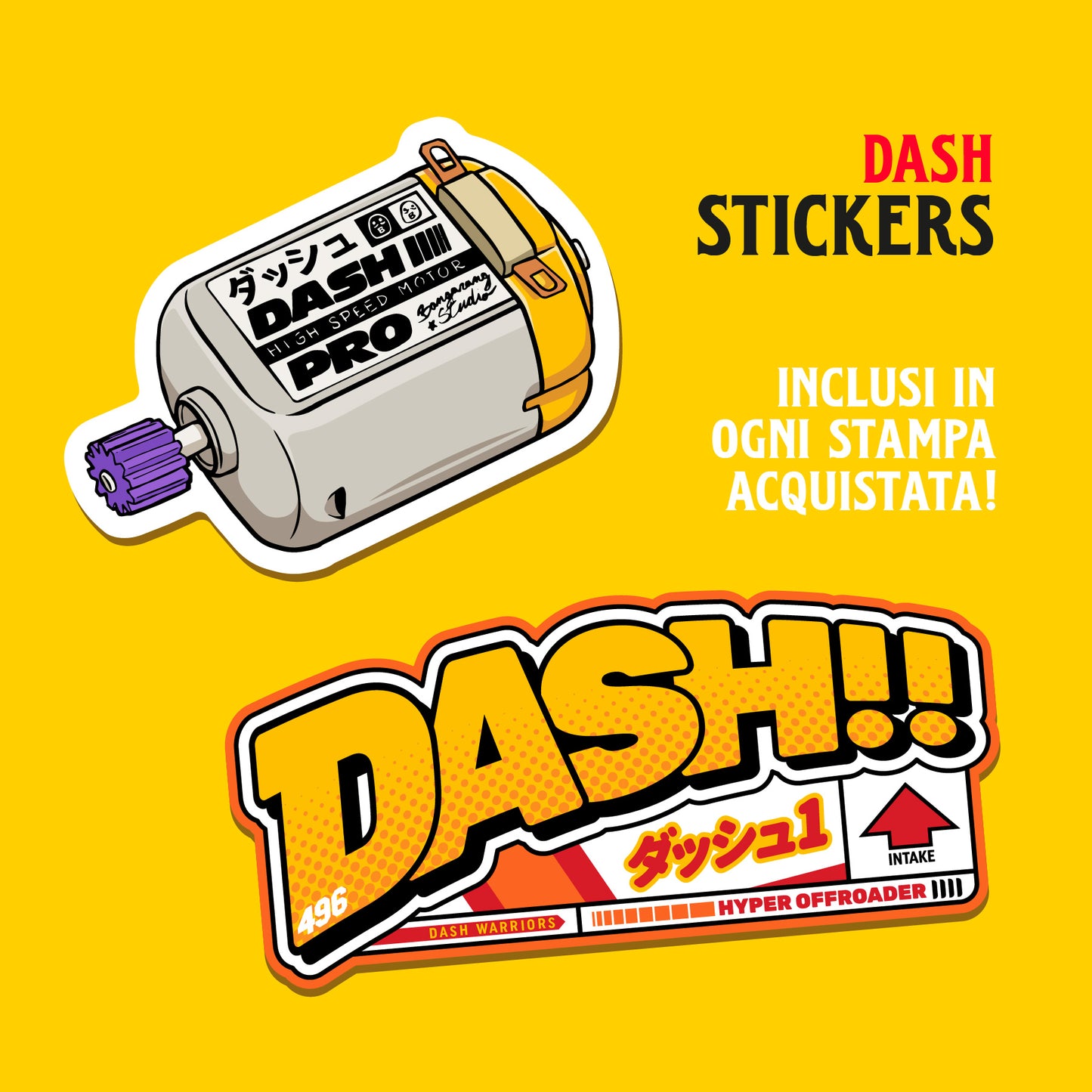 "Dash" poster & stickers