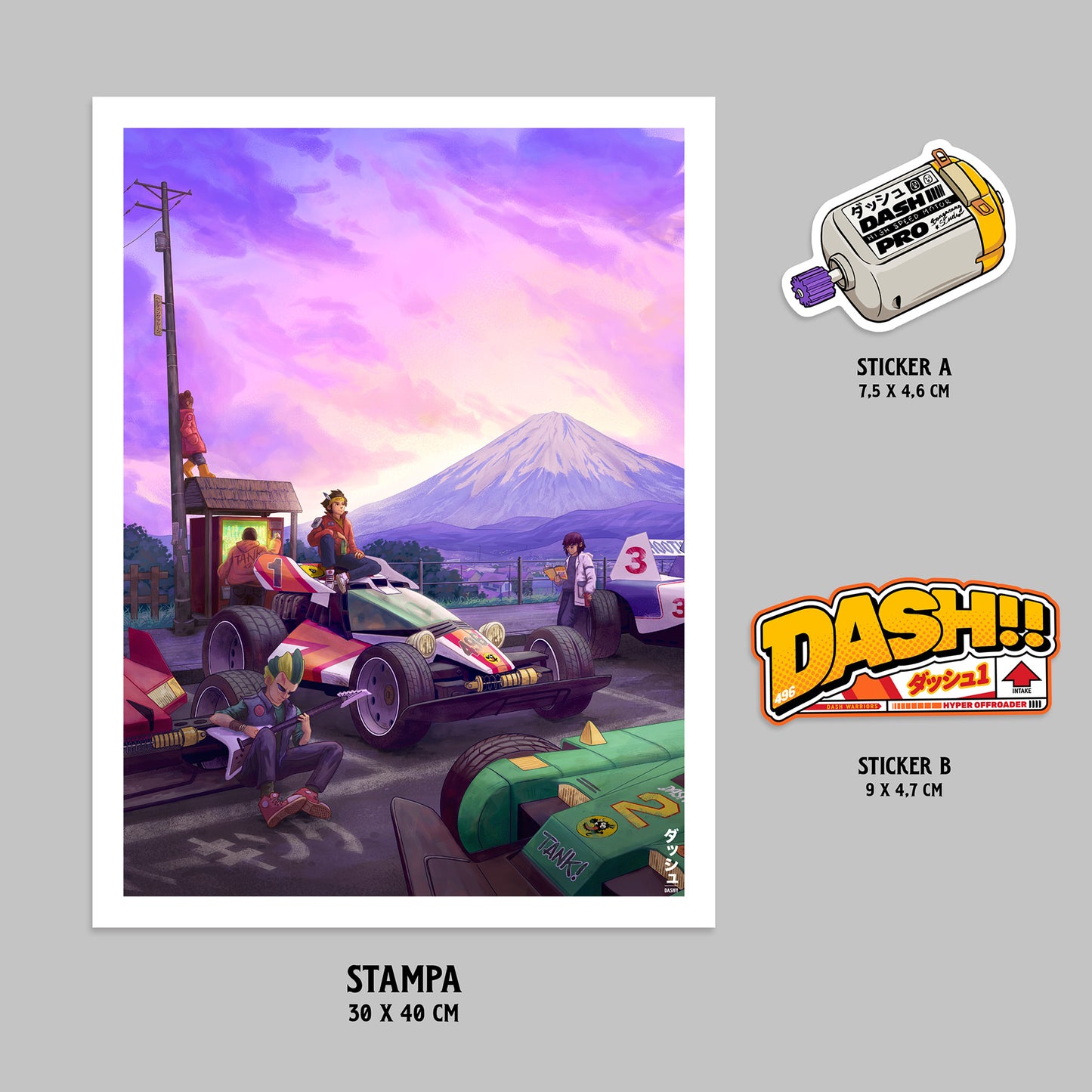 "Dash" print & stickers