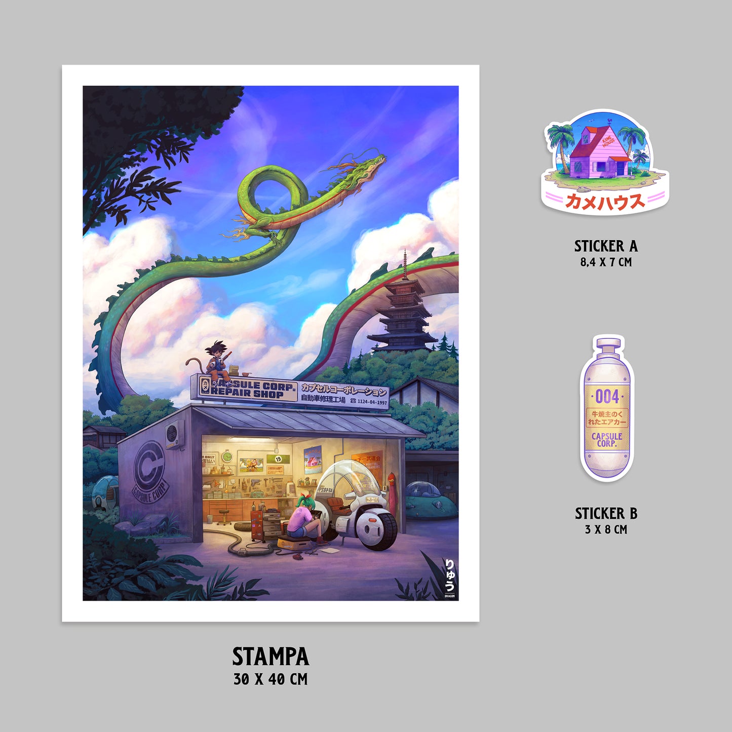 "Dragon" print & stickers